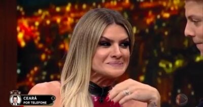Mirella cai em pegadinha de Fábio Porchat. (Foto: Reprodução)