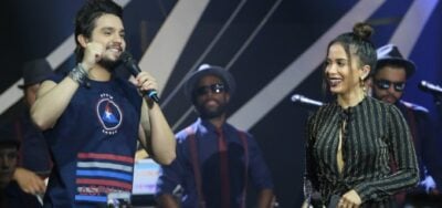 Anitta e o cantor Luan Santana. (Foto: Multishow/Reprodução)