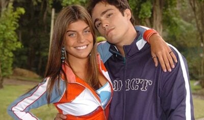 Joana ao lado de Thiago Rodrigues em 