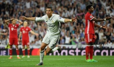 Português Cristiano Ronaldo foi destaque na classificação do Rea Madrid contra o Bayern. (Foto: Divulgação)