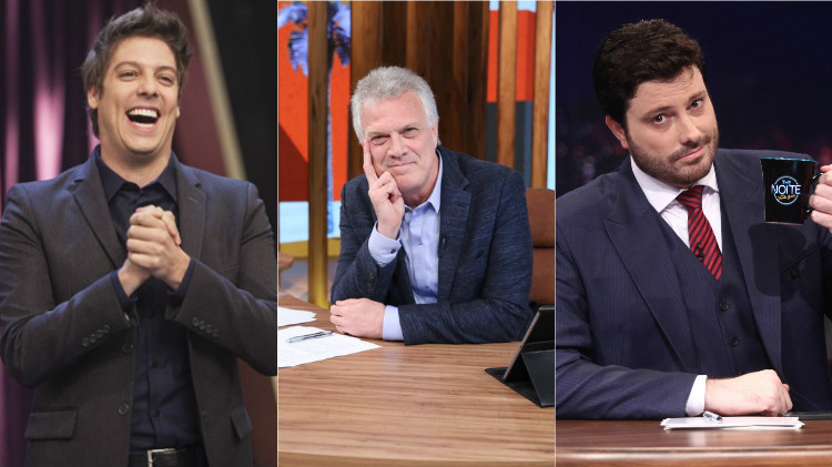 Fábio Porchat, Pedro Bial e Danilo Gentili disputam pela audiência (Foto montagem TV FOCO)