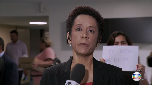 A repórter Zileide Silva em link ao vivo no "Jornal Nacional" (Foto: Reprodução/Globo)