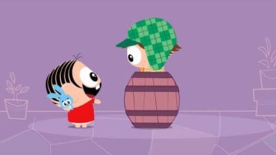 O encontro de Chaves e Mônica no episódio 
