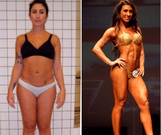 Jaque Khury exibindo antes e depois (Foto: Reprodução)