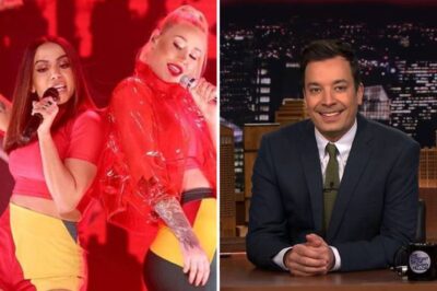 Anitta ao lado de  Iggy Azalea no programa (Foto: Reprodução)