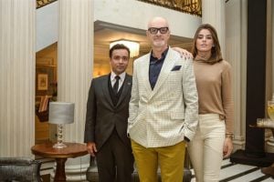 Rodrigo Fagundes (Nelito), Marcos Caruso (Pedrinho Guimarães e Camila Queiroz (Luiza) (Foto: Globo/João Miguel Júnior)