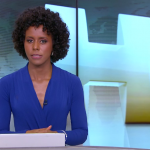 Maria Júlia Coutinho em sua estreia na bancada do "Jornal Hoje"
(Foto: Reprodução/Globo)