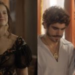 Atores em cena na novela de época "Novo Mundo" (Foto: Globo/Montagem/Tv Foco)