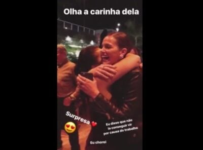 Bruna faz surpresa para a mãe. (Foto: Reprodução/Instagram)
