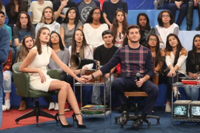 Os atores durante o Altas Horas (Foto: Carol Caminha/Gshow)