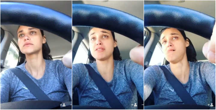 Débora Nascimento chora ao volante ao falar de perda de peso (Foto reprodução)
