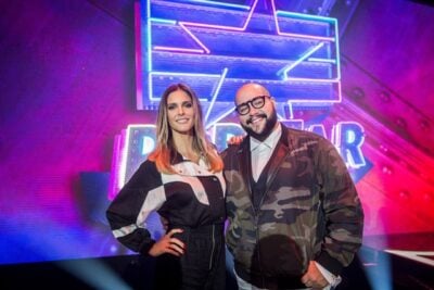 Fernanda Lima e Tiago Abravanel no lançamento do 
