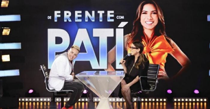 Patricia Abravanel e convidado em novo quadro (Foto: Gabriel Cardoso/SBT)