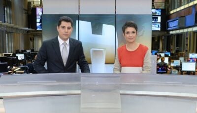 Evaristo Costa e Sandra Annenberg no estúdio do ‘Jornal Hoje’
(Foto: Globo/ Zé Paulo Cardeal)