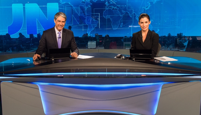 William Bonner e Renata Vasconcellos no "Jornal Nacional" (Foto: Globo/João Cotta)