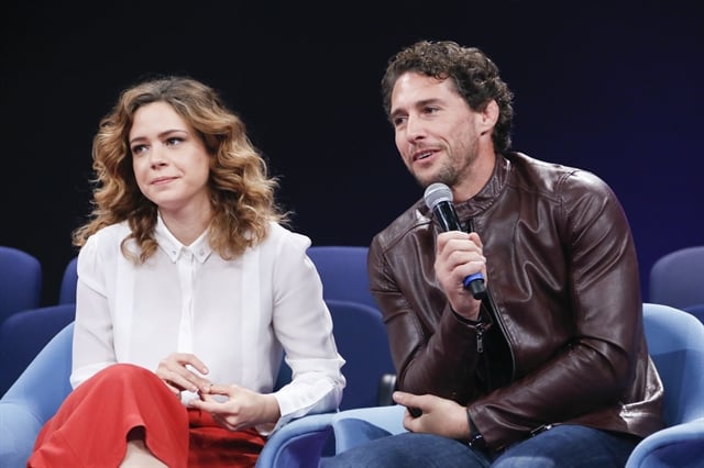 Leandra Leal e Flávio Canto na coletiva do Criança Esperança' 2017 (Foto: Globo/Marcos Rosa)