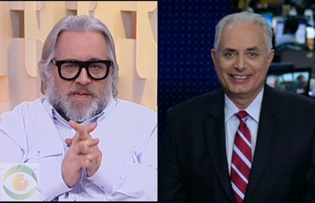 William Waack recebeu comentários negativos de Leão Lobo. (Foto: Reprodução/SBT/Globo)