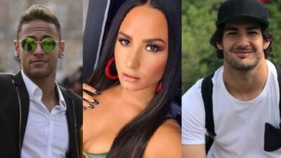 Neymar, Demi Lovato e Pato (Fotos: Reprodução)