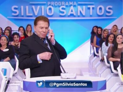 Silvio Santos ligou para a própria casa durante o programa dele (Foto reprodução)