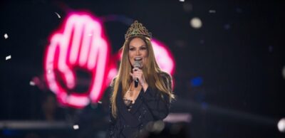 Solange Almeida na gravação do DVD 'Sentimento de mulher' (Foto: Divulgação)