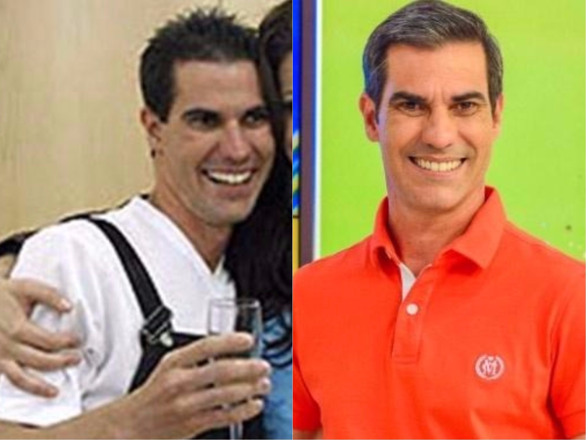 Sergio Paiva antes e depois do Casa dos Artistas (Foto: reprodução)