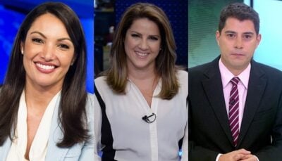 Patricia Poeta, Christiane Pelajo e Evaristo Costa em telejornais da Globo
(Fotos: Globo/João Cotta/Ramón Vasconcelos/Reprodução)