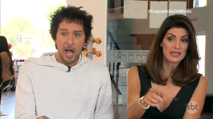 Arlindo Grund e Isabela Fiorentino no "Esquadrão da Moda" (Foto: Reprodução/SBT)