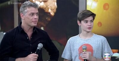 Fábio e o filho, João. (Foto: Reprodução/Globo)