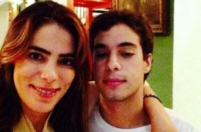 Helô e seu filho. Foto - reprodução/arquivo pessoal.
