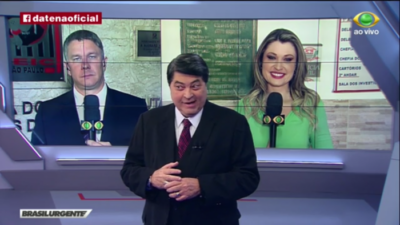 Datena e repórteres do 