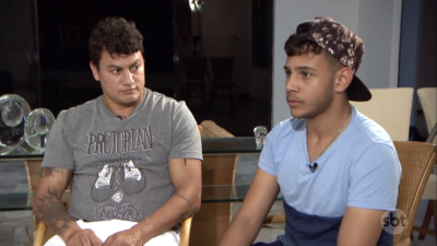 Popó e o filho Ruan, homossexual assumido
(Foto: Reprodução/SBT)