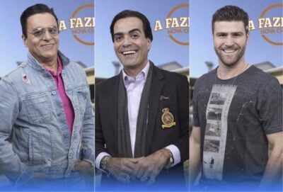 Nahim, Fábio e Marcelo disputam Prova do Fazendeiro (Foto montagem: TV Foco)