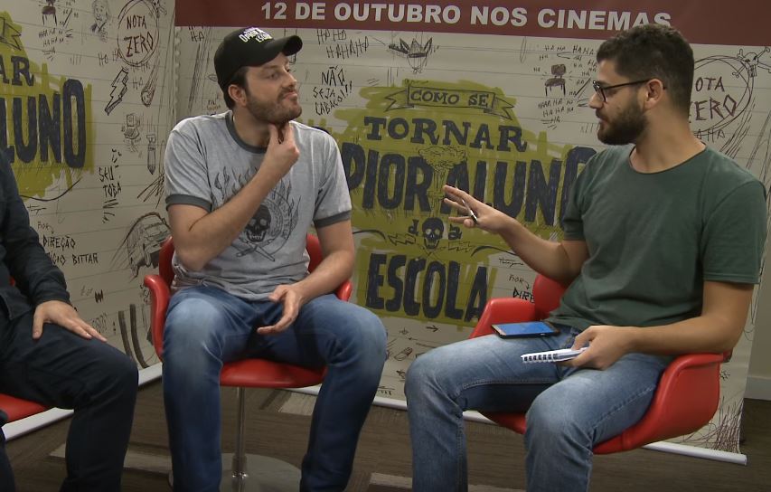 O apresentador Danilo Gentili e o jornalista Diego Ribas (Foto: Reprodução/YouTube)