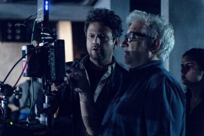 Selton Mello confere as imagens gravadas com o diretor Luciano Moura
(Foto: Globo/Ramón Vasconcelos)