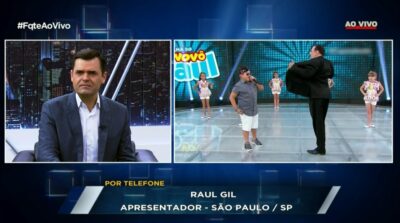 Raul Gil dá entrevista para programa religioso da Record. (Foto: Reprodução)