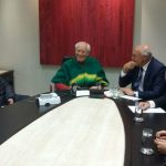 Silvio Santos em reunião com Zé Celso, João Dória e Geraldo Alckmin (Foto: Reprodução)