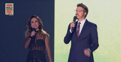 Tatá Werneck e Fábio Porchat apresentaram o Prêmio Multishow 2017. (Foto: Reprodução)