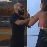 Momento em que Nilton Bala intimida Isabel Figueira no "Biggest Deal". (Foto: Reprodução/TVI)
