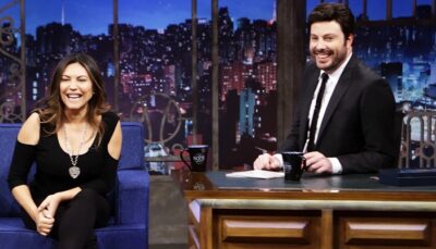 Márcia Goldschmidt e Danilo Gentili no The Noite
(Foto: Eve Schwarz/SBT)