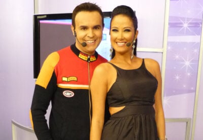 Caco Rodrigues fez par com Helen Ganzarolli em programa do SBT (foto: divulgação/SBT)