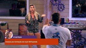 Ana Paula Minerato e Marcos em A Fazenda (Foto: Reprodução)