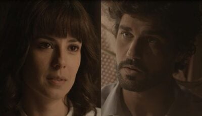 Lucinda (Andreia Horta) e Inácio (Bruno Cabrerizo) em cena de Tempo de Amar
(Fotos: Divulgação/Globo/Montagem TV Foco)