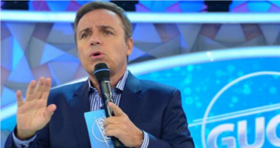Gugu em seu ex-programa. Foto - divulgação.