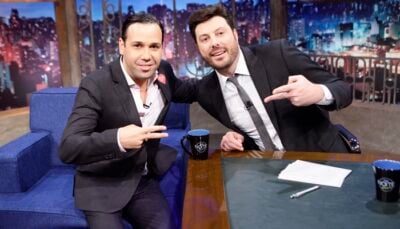 Viny Vieira e Danilo Gentili no The Noite
(Foto: Gabriel Cardoso/SBT)