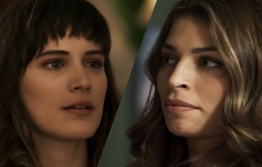 Clara (Bianca Bin) e Lívia (Grazi Massafera) em O Outro Lado do Paraíso (Foto: Globo/Divulgação)