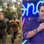 Canal fez montagem hilária de Faustão narrando novo trailer de Vingadores. (Foto: Montagem/Reprodução)