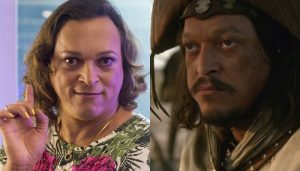 Fábio Lago como Nicácio e o jagunço Orelha, respectivamente (Fotos: Globo/Marília Cabral/Reprodução)