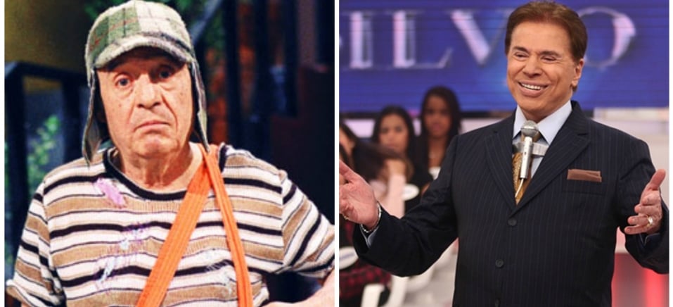 Chaves e Silvio Santos (Foto: Reprodução)