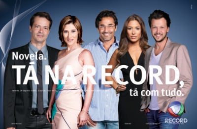 Anúncio publicitário das novelas da Record (Foto: Divulgação)