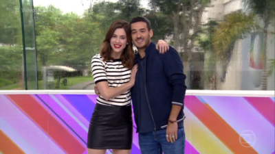 Sophia Abraão e Marcos Veras no comando do Vídeo Show
(Foto: Reprodução/Globo)